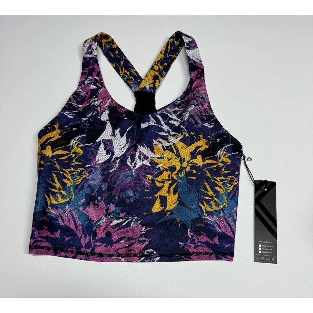 Kyodan Women's Petite SMALL Sports Bra Cropped Floral Workout NWT